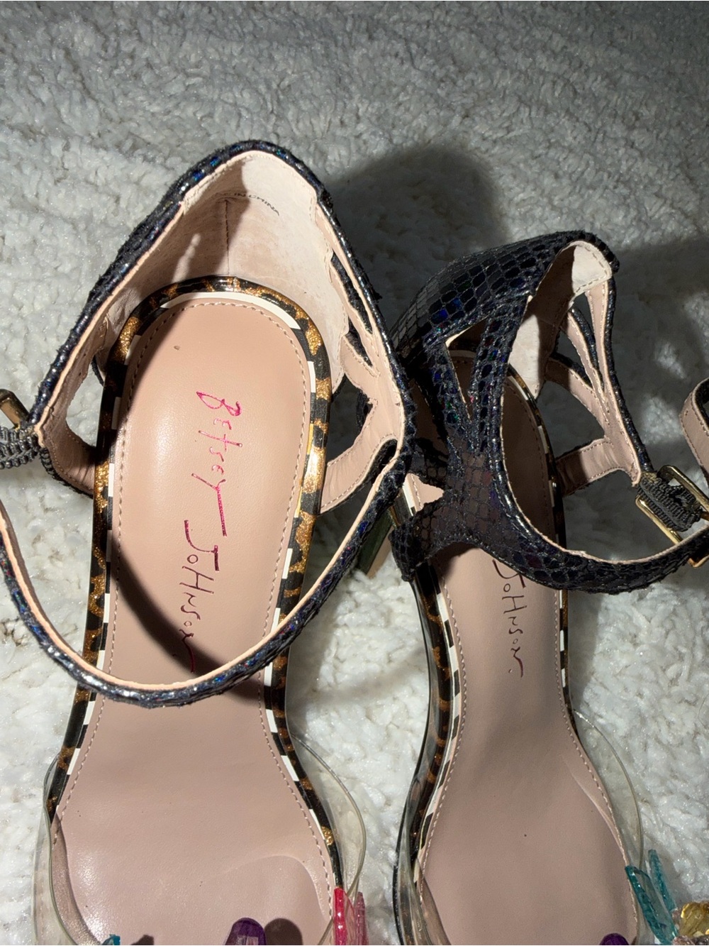 Betsy Johnson floral Ankle Strap Heels - Picture 5 of 9